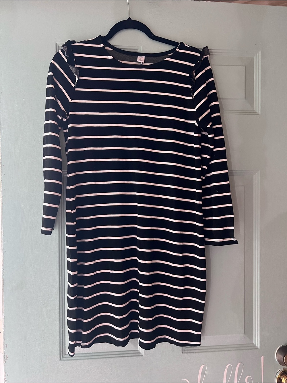 Old Navy Black and White Striped Long Sleeve Dress